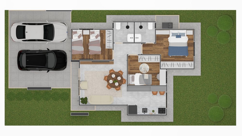 Planta padr�o com garagem coberta